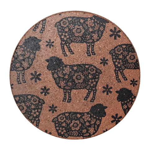 Cork Hot Pot Trivet - Sheep