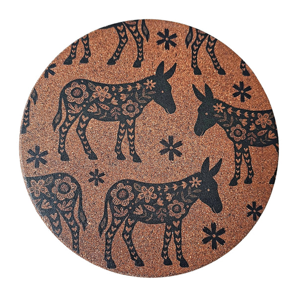 Cork Hot Pot Trivet - Donkey