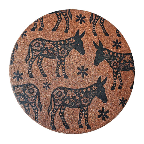 Cork Hot Pot Trivet - Donkey