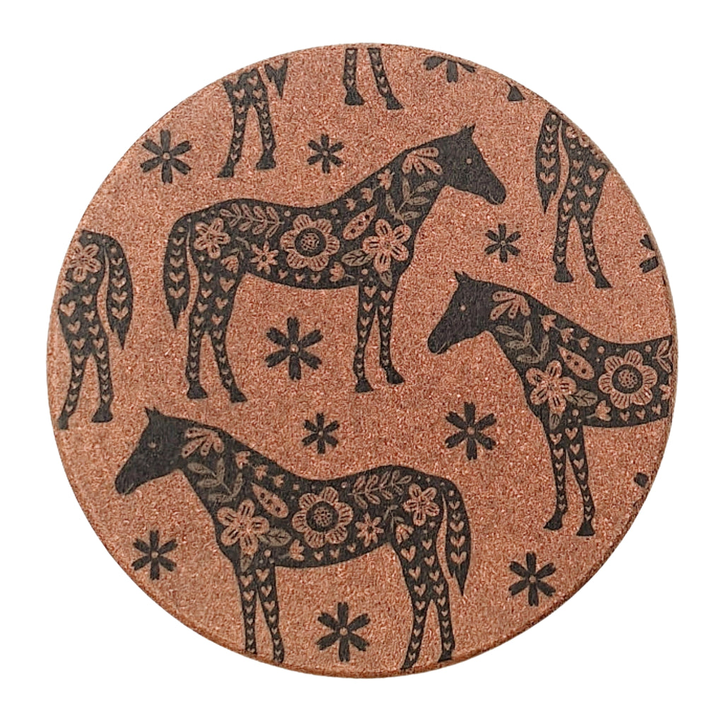 Cork Hot Pot Trivet - Horse