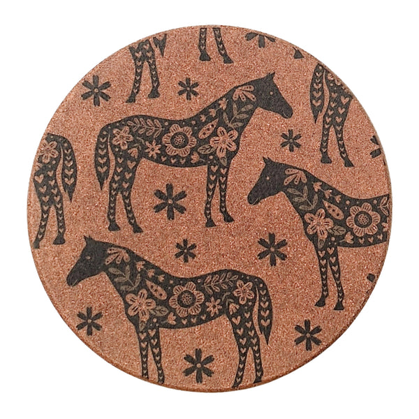 Cork Hot Pot Trivet - Horse