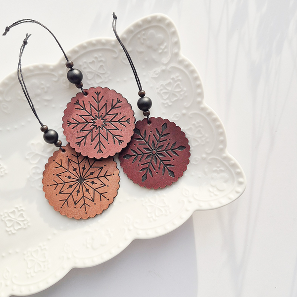Leather Ornaments - Sets of 3