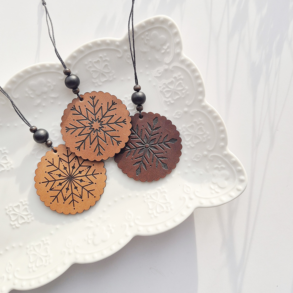 Leather Ornaments - Sets of 3
