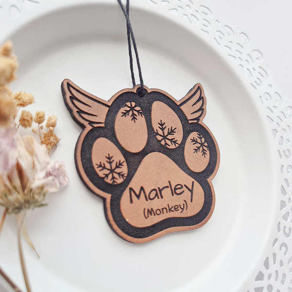 Paw Print Memorial Ornament- Customizable