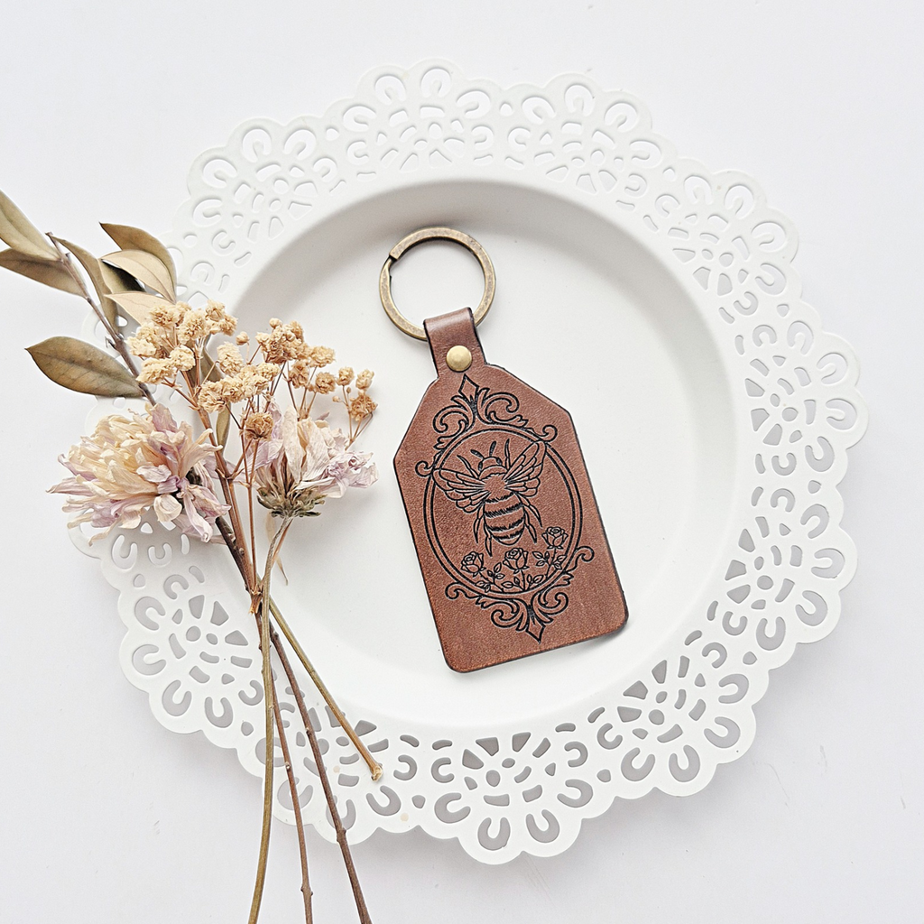 Leather Keychain - Bumble Bee - You are enough