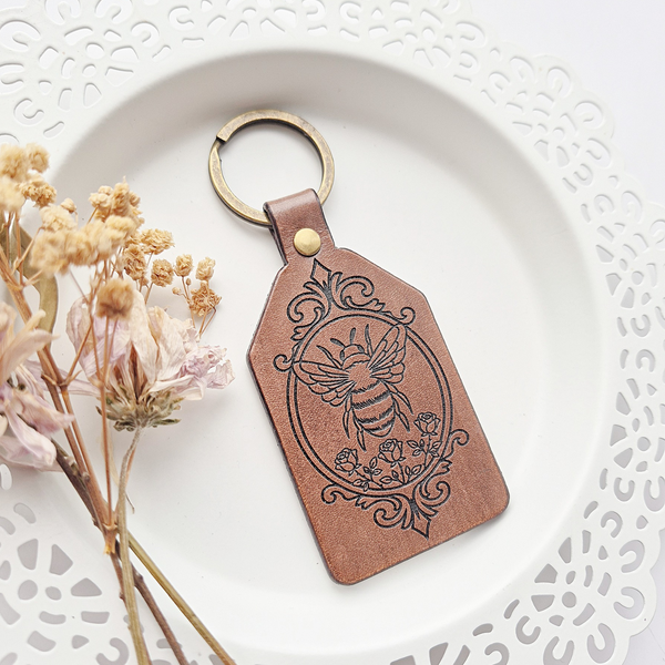 Leather Keychain - Bumble Bee - You are enough