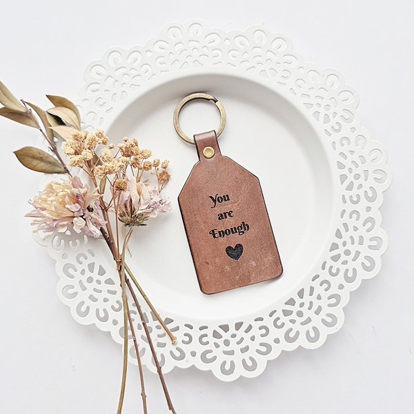 Leather Keychain - Bumble Bee - You are enough