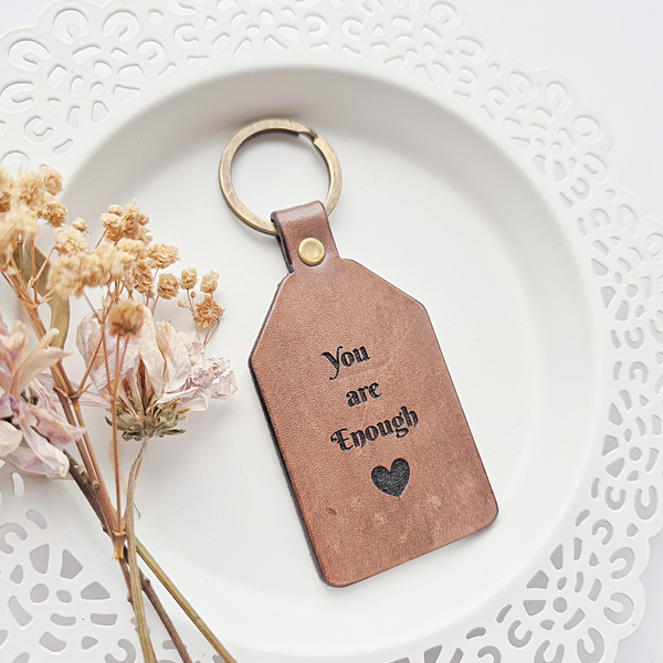 Leather Keychain - Bumble Bee - You are enough