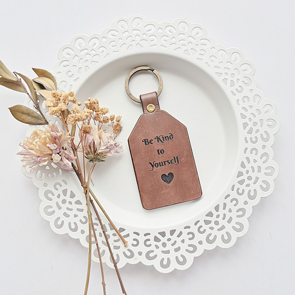 Leather Keychain - Moth - Be Kind To Yourself