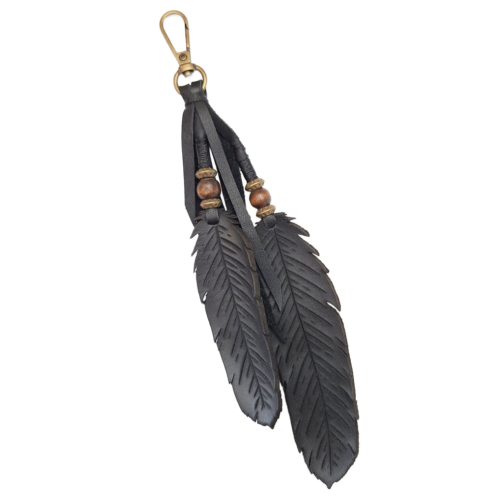 Leather Feather Clip - Hand Carved