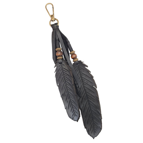 Leather Feather Clip - Hand Carved