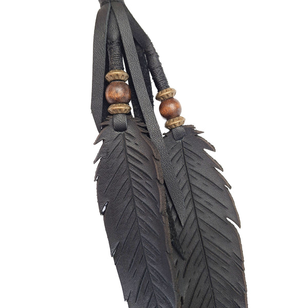 Leather Feather Clip - Hand Carved