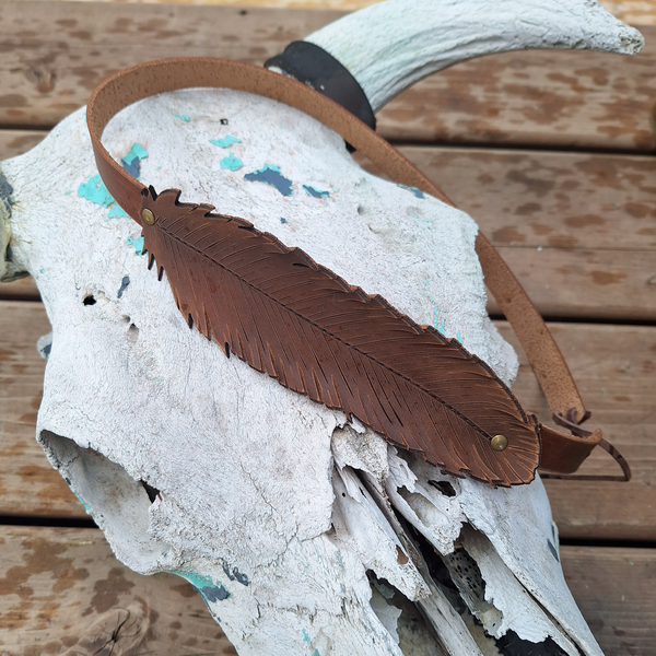 Leather Feather Hat Band