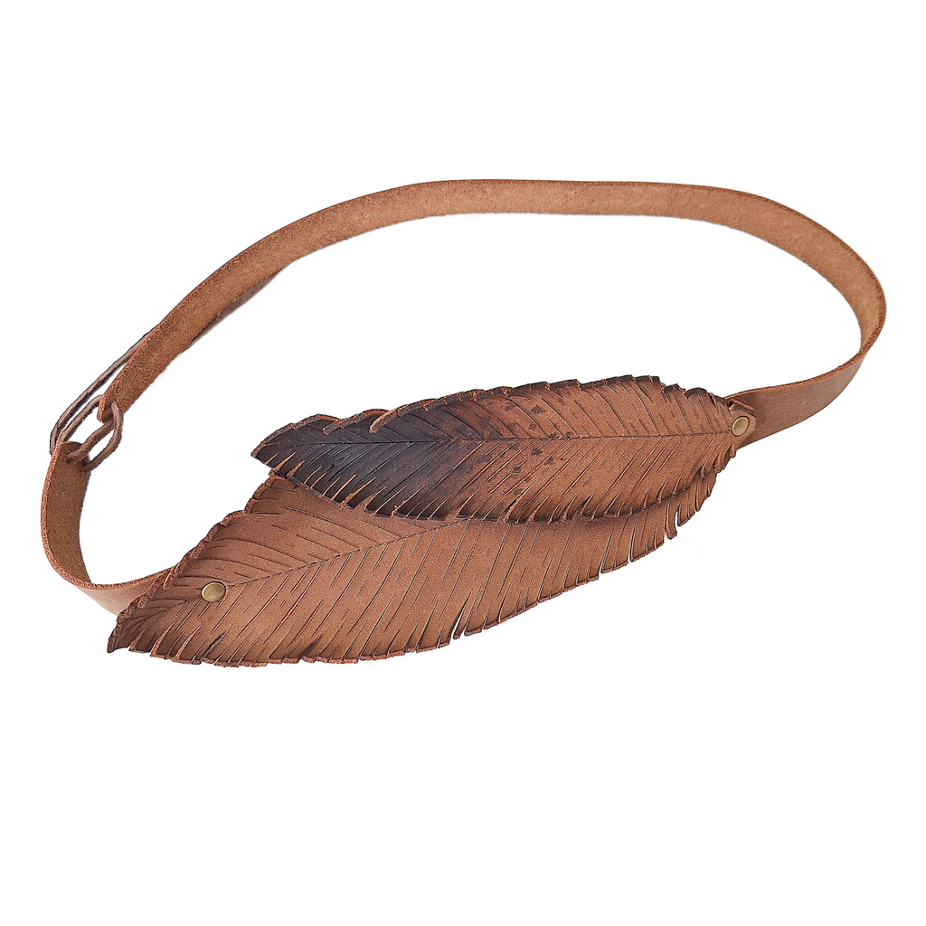 Leather Feather Hat Band