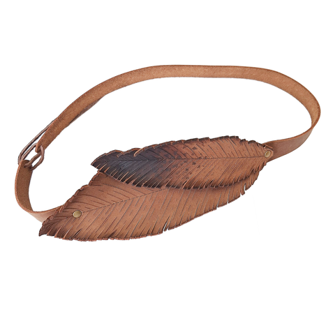 Leather Feather Hat Band