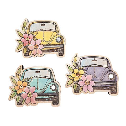 Magnet - Floral VW Beetle - Set of 3