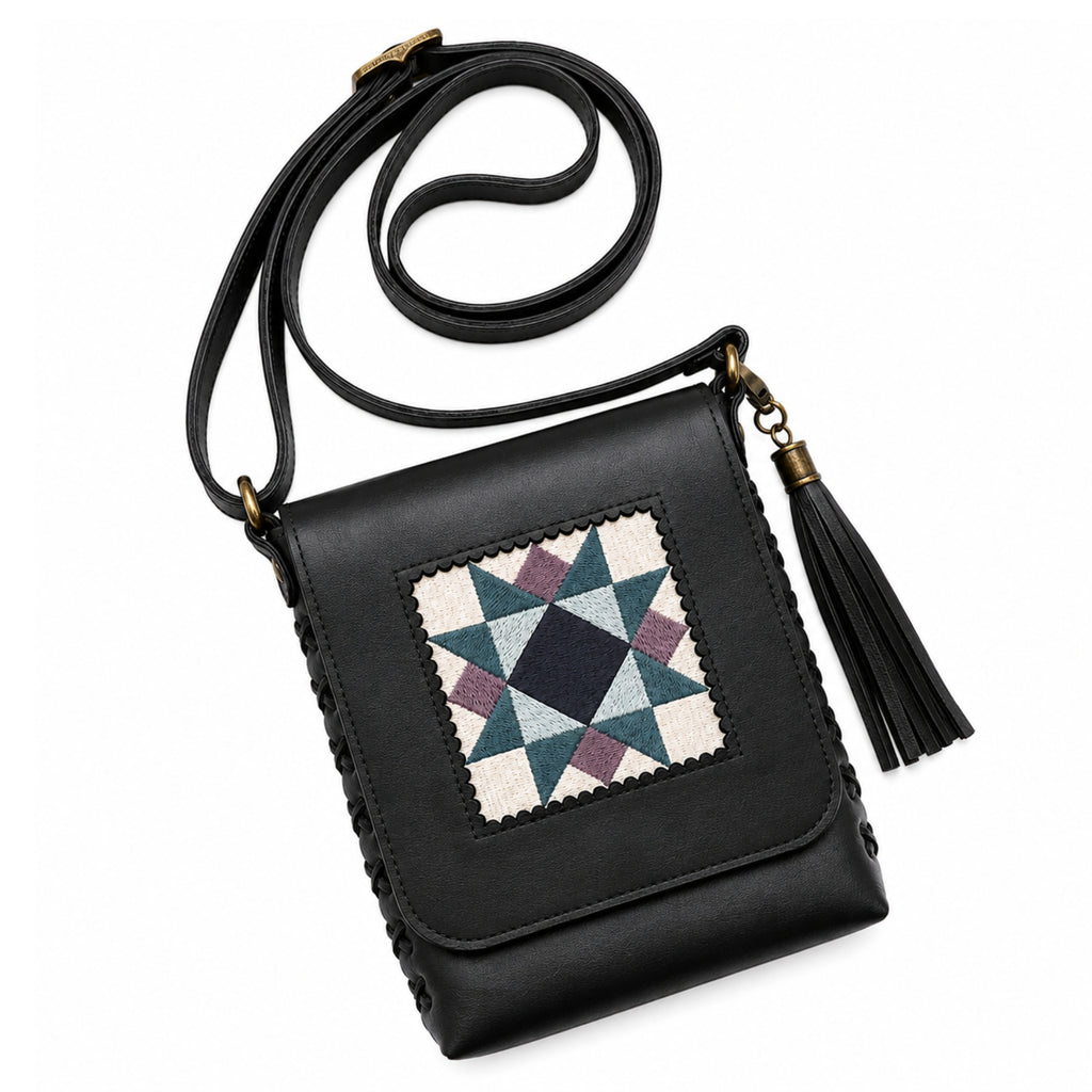 Leather Quilt Square Purse