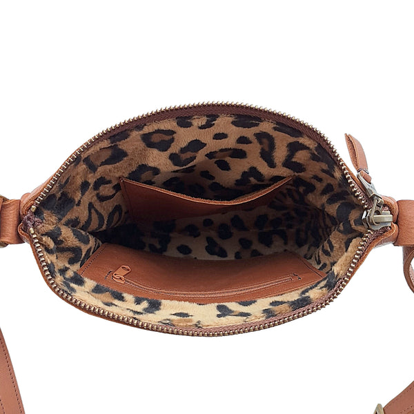 Leather Scalloped Purse - Caramel