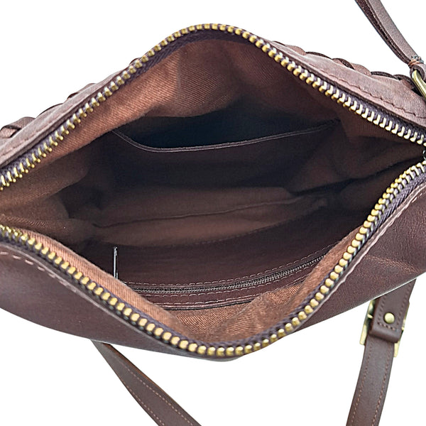 Leather Fringe Purse - Chocolate