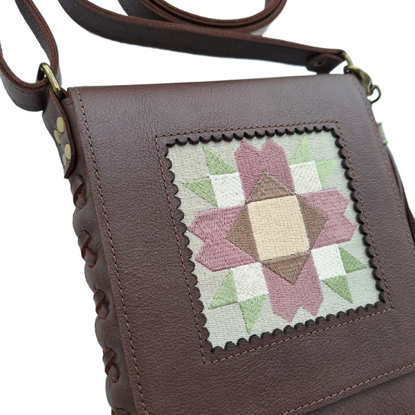 Leather Quilt Square Purse