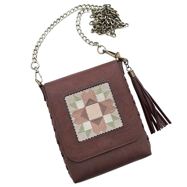 Leather Quilt Square Purse
