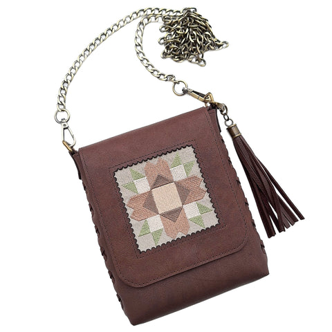 Leather Quilt Square Purse