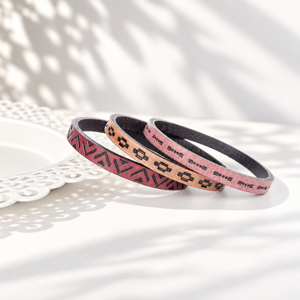 Leather Bangles - Sets of 3
