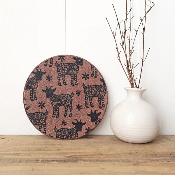 Cork Hot Pot Trivet - Goat