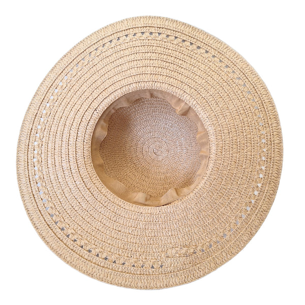 Large Brim Sun Hat with Leather Hat Band