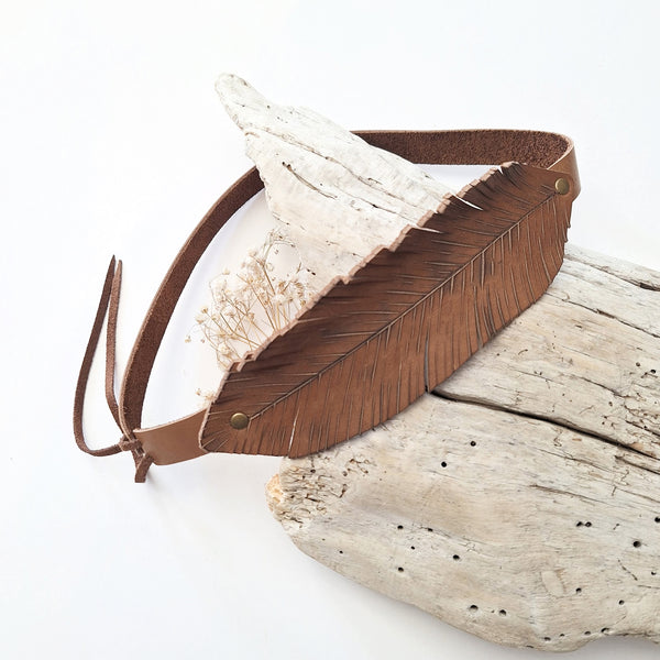 Hat Band - Leather Feather