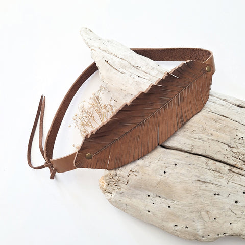 Hat Band - Leather Feather