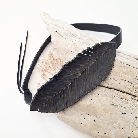 Hat Band - Leather Feather