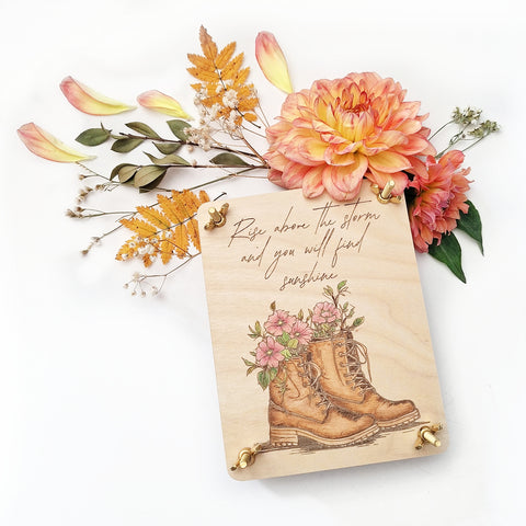 Flower Press - Work Boots with Flowers