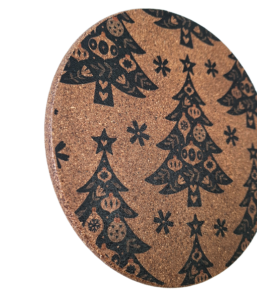 Cork Hot Pot Trivet - Christmas Tree