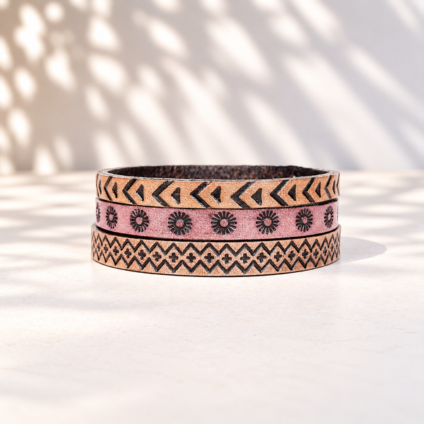 Leather Bangles - Sets of 3
