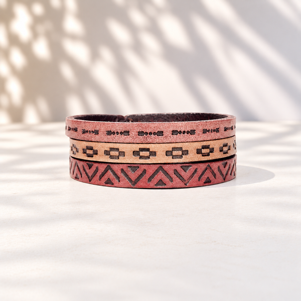 Leather Bangles - Sets of 3
