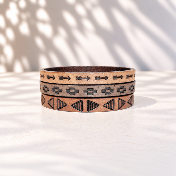 Leather Bangles - Sets of 3