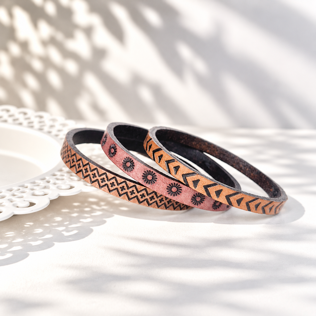 Leather Bangles - Sets of 3