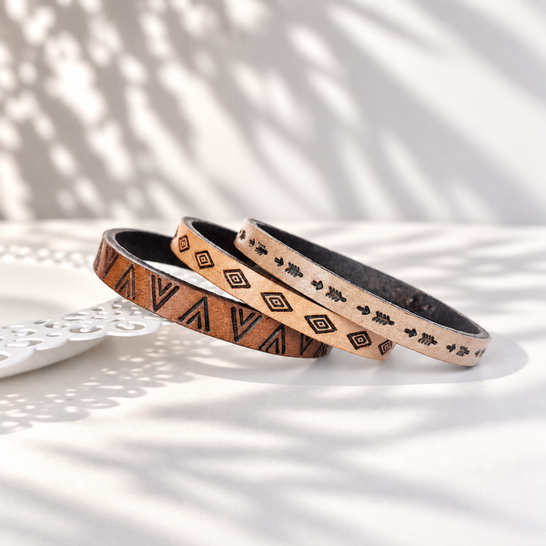 Leather Bangles - Sets of 3