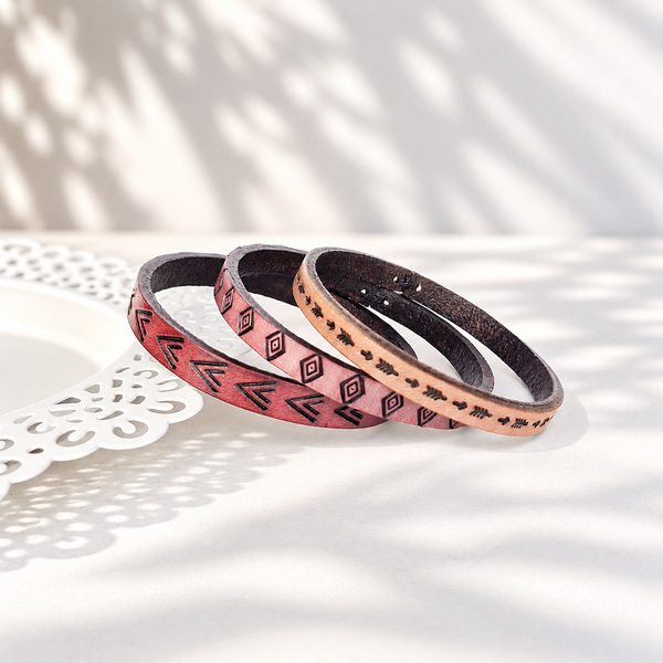 Leather Bangles - Sets of 3