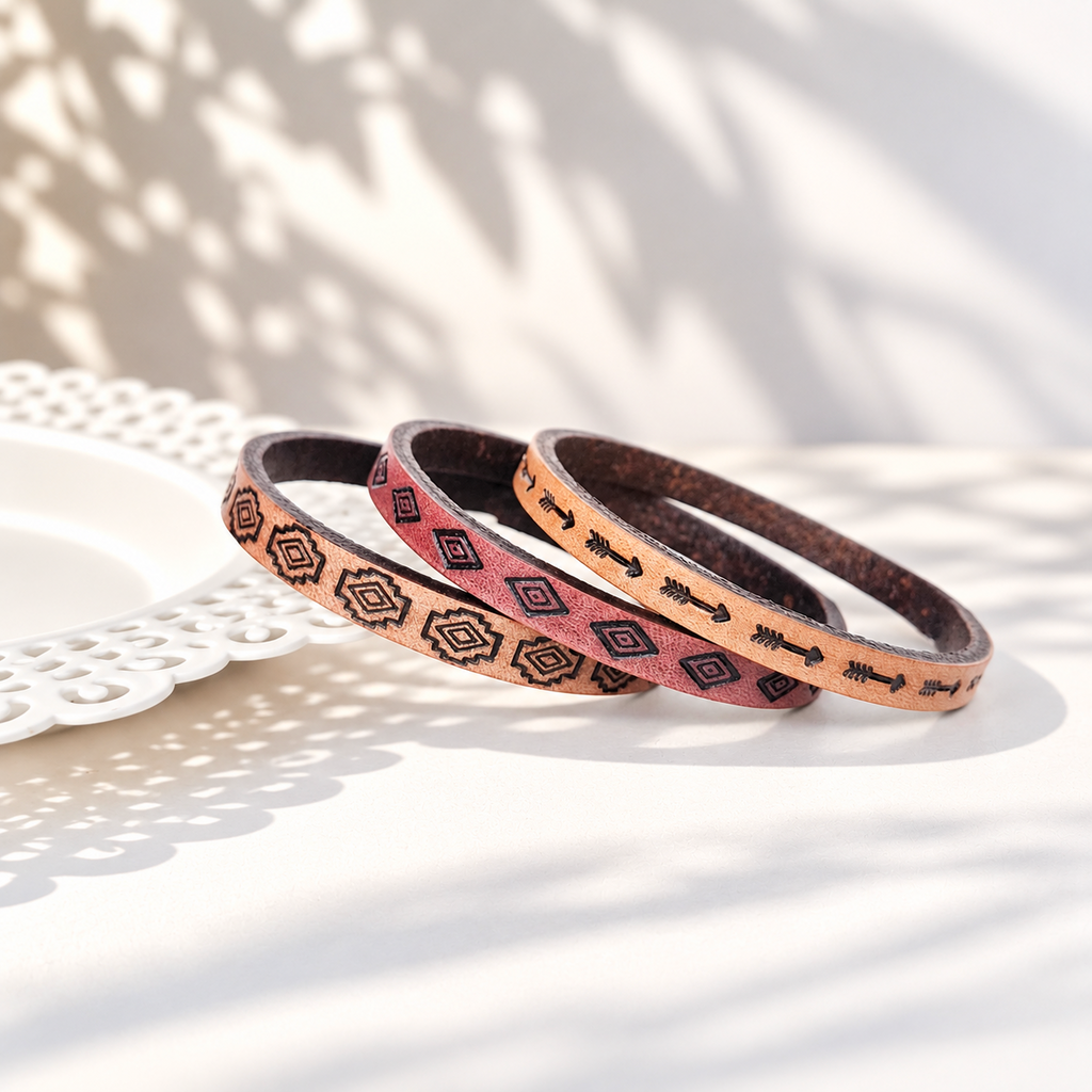 Leather Bangles - Sets of 3