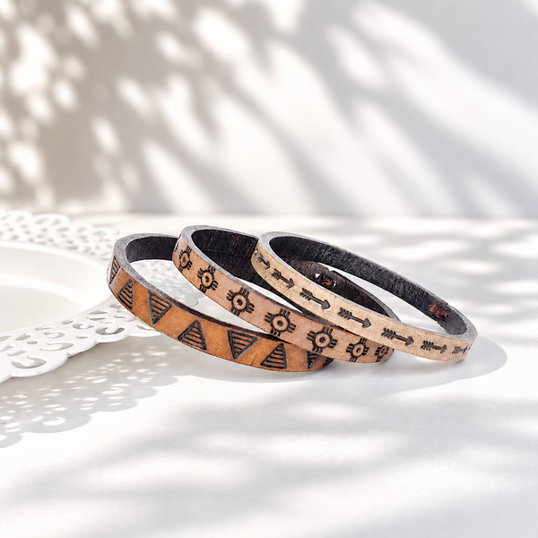 Leather Bangles - Sets of 3