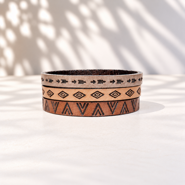 Leather Bangles - Sets of 3