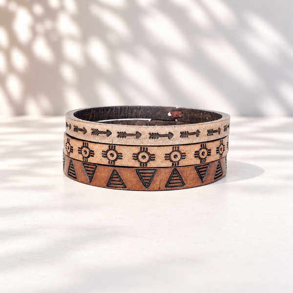 Leather Bangles - Sets of 3