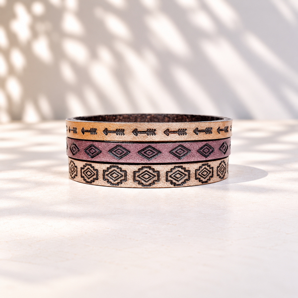Leather Bangles - Sets of 3