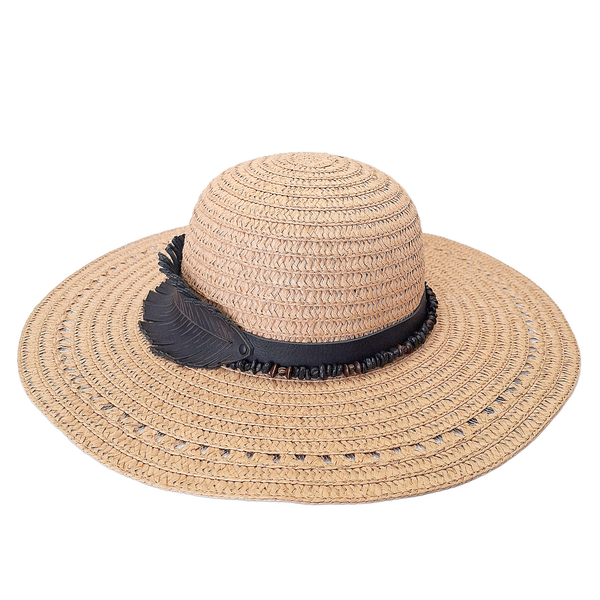 Large Brim Sun Hat with Leather Hat Band