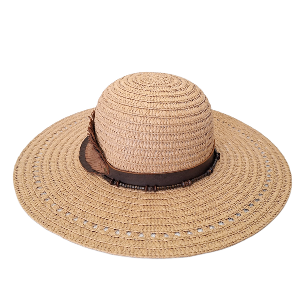 Large Brim Sun Hat with Leather Hat Band
