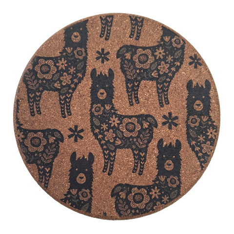 Cork Hot Pot Trivet - Llama