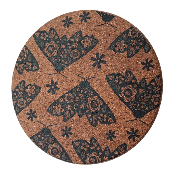 Cork Hot Pot Trivet - Moth