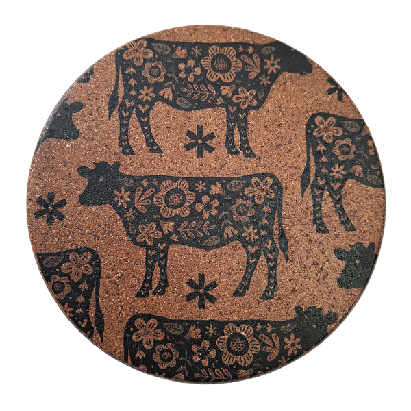 Cork Hot Pot Trivet - Cow